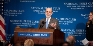 Ben Bernanke at the National Press Club weekly luncheon for speakers.